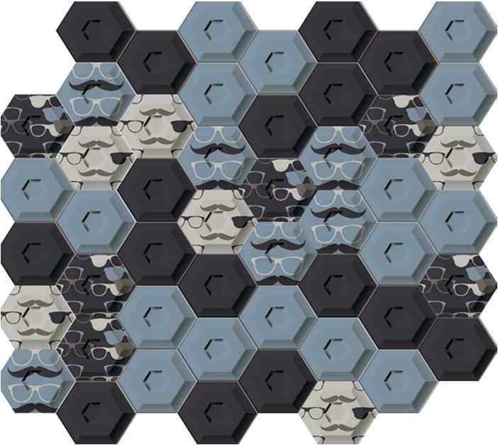 REVESTIMIENTO 15X17 DECORADO HEXAGONAL DCER-144 PANAL (SURTIDO VARIADO) - DVI